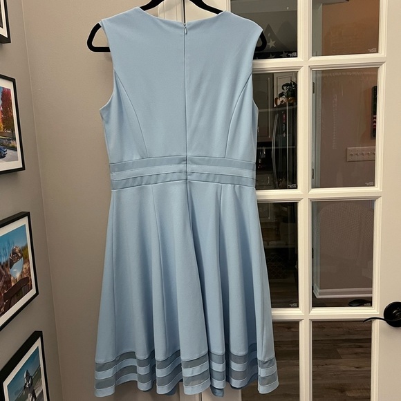 Gorgeous Calvin Klein powder blue fit and flare midi dress size 10 EUC - Picture 4 of 11